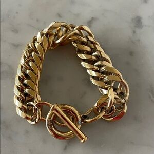 GIVENCHY Gold Chunky Chain Toggle Bracelet Vintage